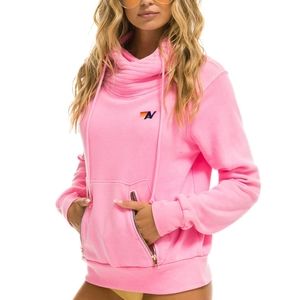 Aviator Nation ninja hood neon pink size L